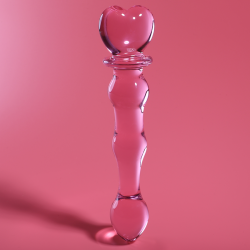modèle 21 gode en verre borosilicate rose 20.5 cm -o- 3.5 cm