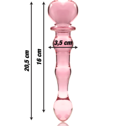 modèle 21 gode en verre borosilicate rose 20.5 cm -o- 3.5 cm