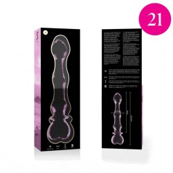 modèle 21 gode en verre borosilicate rose 20.5 cm -o- 3.5 cm