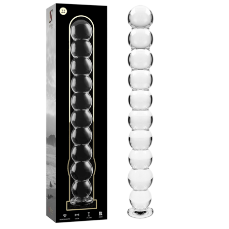 modèle 22 gode en verre borosilicate clair 21.5 cm -o- 2.5 cm