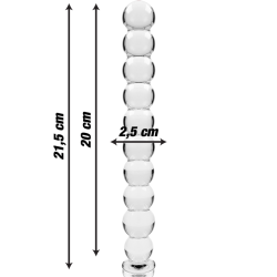modèle 22 gode en verre borosilicate clair 21.5 cm -o- 2.5 cm