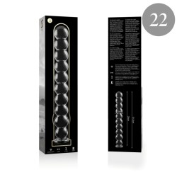 modèle 22 gode en verre borosilicate clair 21.5 cm -o- 2.5 cm