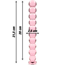 modèle 22 gode en verre borosilicate rose 21.5 cm -o- 2.5 cm