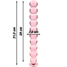 modèle 22 gode en verre borosilicate rose 21.5 cm -o- 2.5 cm