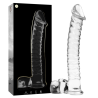 modèle 23 gode en verre borosilicate clair 21.5 cm -o- 4 cm