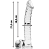 modèle 23 gode en verre borosilicate clair 21.5 cm -o- 4 cm
