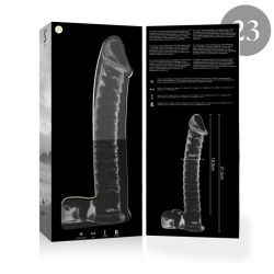 modèle 23 gode en verre borosilicate clair 21.5 cm -o- 4 cm