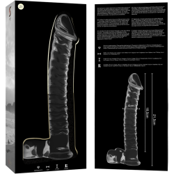 modèle 23 gode en verre borosilicate clair 21.5 cm -o- 4 cm