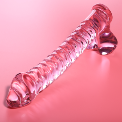 modèle 23 gode en verre borosilicate rose 21.5 cm -o- 4 cm