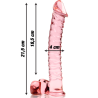 modèle 23 gode en verre borosilicate rose 21.5 cm -o- 4 cm