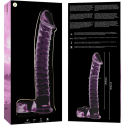 modèle 23 gode en verre borosilicate rose 21.5 cm -o- 4 cm