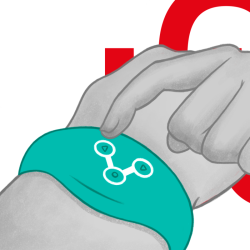 montre à technologie sans fil bleu vert