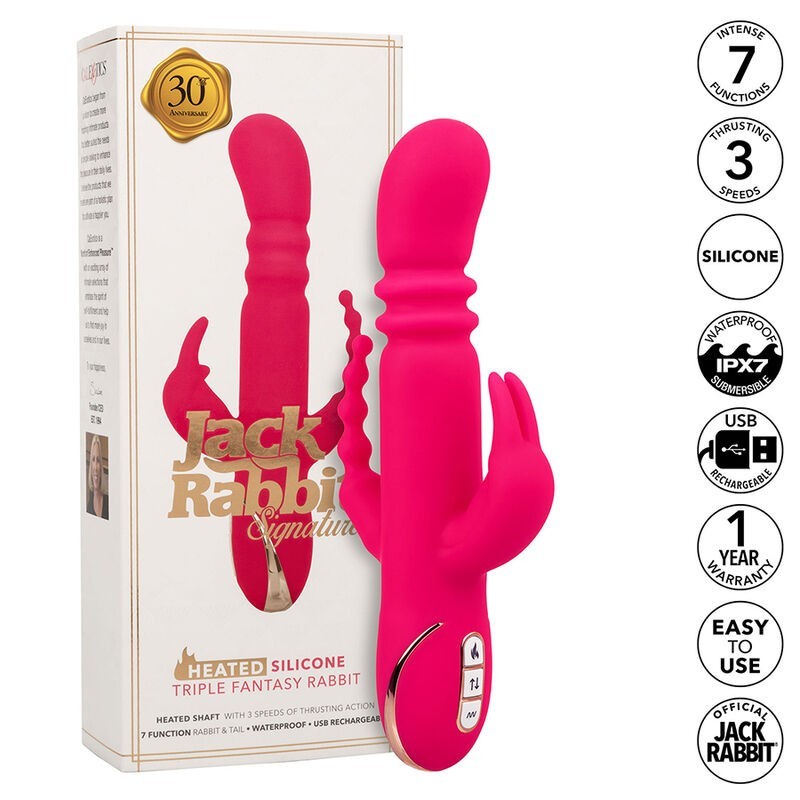 jack fantasy triple vibrateur chauffant lapin rose jack fantasy triple vibrateur chauffant lapin rose