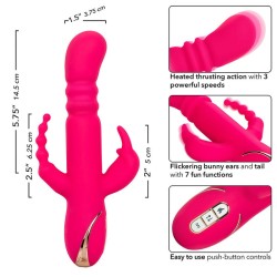 jack fantasy triple vibrateur chauffant lapin rose
