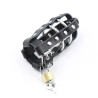 etui en cuir avec anneaux métalliques et cadenas