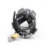 etui en cuir avec anneaux métalliques et cadenas