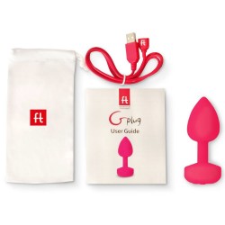 vibrateur anal rechargeable funtoys gplug grand rose néon 3.9cm