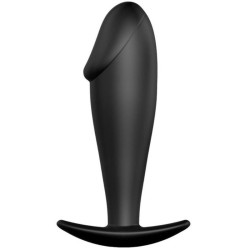 plug anal forme de pénis en silicone noir