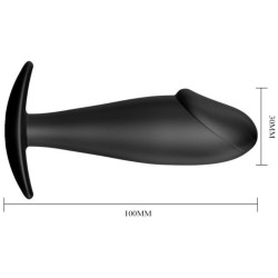 plug anal forme de pénis en silicone noir