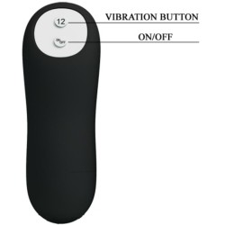 plug anal en silicone forme pénis et 12 modes de vibration noir