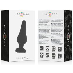 plug anal pipo m silicone noir 11 cm