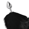 plug anal argent 8 cm avec queue noire