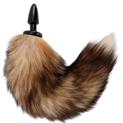 queue naturelle avec plug anal en silicone 10 cm