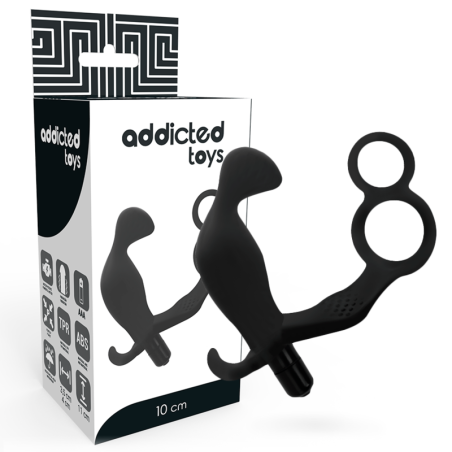 plug anal avec double anneau pénis et testicules noir