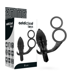 plug anal avec double anneau noir