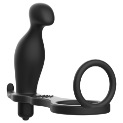 plug anal avec anneau en silicone noir 12 cm