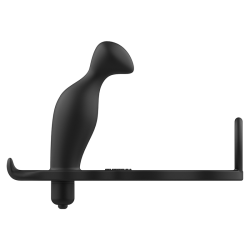 plug anal avec anneau en silicone noir 12 cm