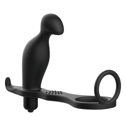 plug anal avec anneau en silicone noir 12 cm