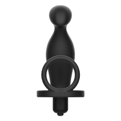 plug anal avec anneau en silicone noir 12 cm