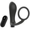 anneau pénis avec télécommande plug anal noir rechargeable