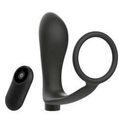 anneau pénis avec télécommande plug anal noir rechargeable
