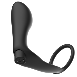anneau pénis avec télécommande plug anal noir rechargeable