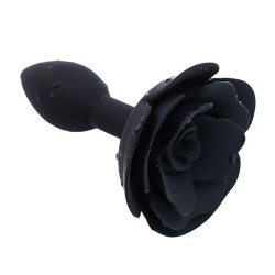 plug anal en silicone rose noir