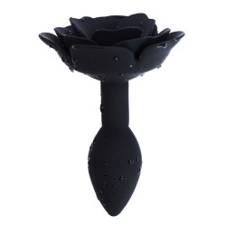 plug anal en silicone rose noir