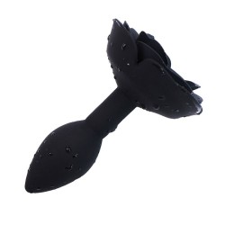 plug anal en silicone rose noir