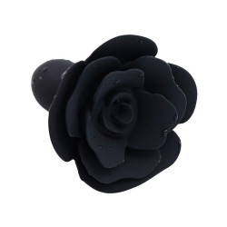 plug anal en silicone rose noir