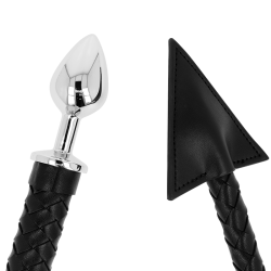 ohmama fetish devil''s tail cuir & métal plug anal 7 cm