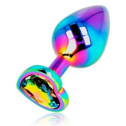 plug anal coeur irisé taille m