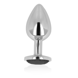 plug anal avec cristal noir 8 cm