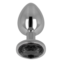 plug anal avec cristal noir 8 cm