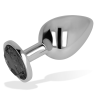 plug anal avec cristal noir 8 cm