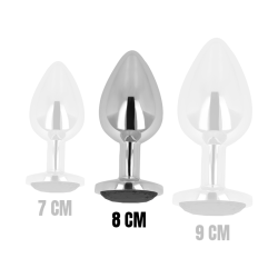 plug anal avec cristal noir 8 cm