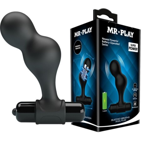plug anal vibrateur en silicone noir