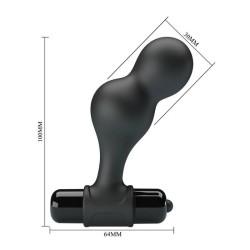 plug anal vibrateur en silicone noir