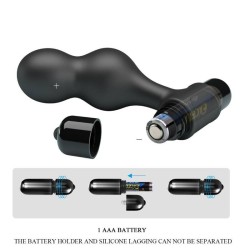 plug anal vibrateur en silicone noir