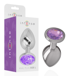 plug anal en métal aluminium avec cristal violet taille s